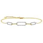 14Kt White Yellow Gold Diamond 1/5Ctw Bracelet