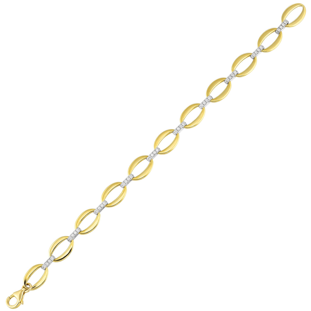 14Kt White Yellow Gold Diamond 1/2Ctw Bracelet