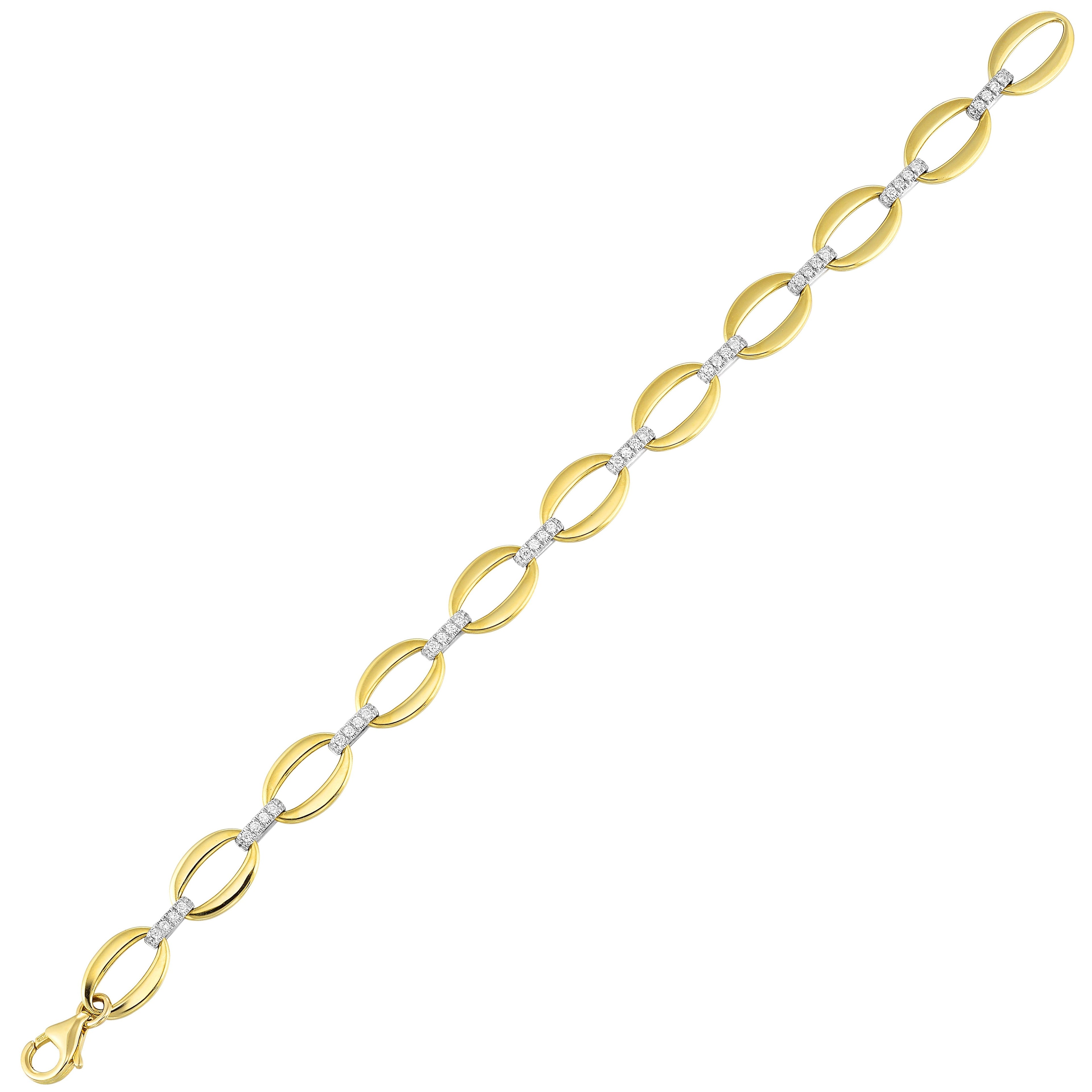 14Kt White Yellow Gold Diamond 1/2Ctw Bracelet