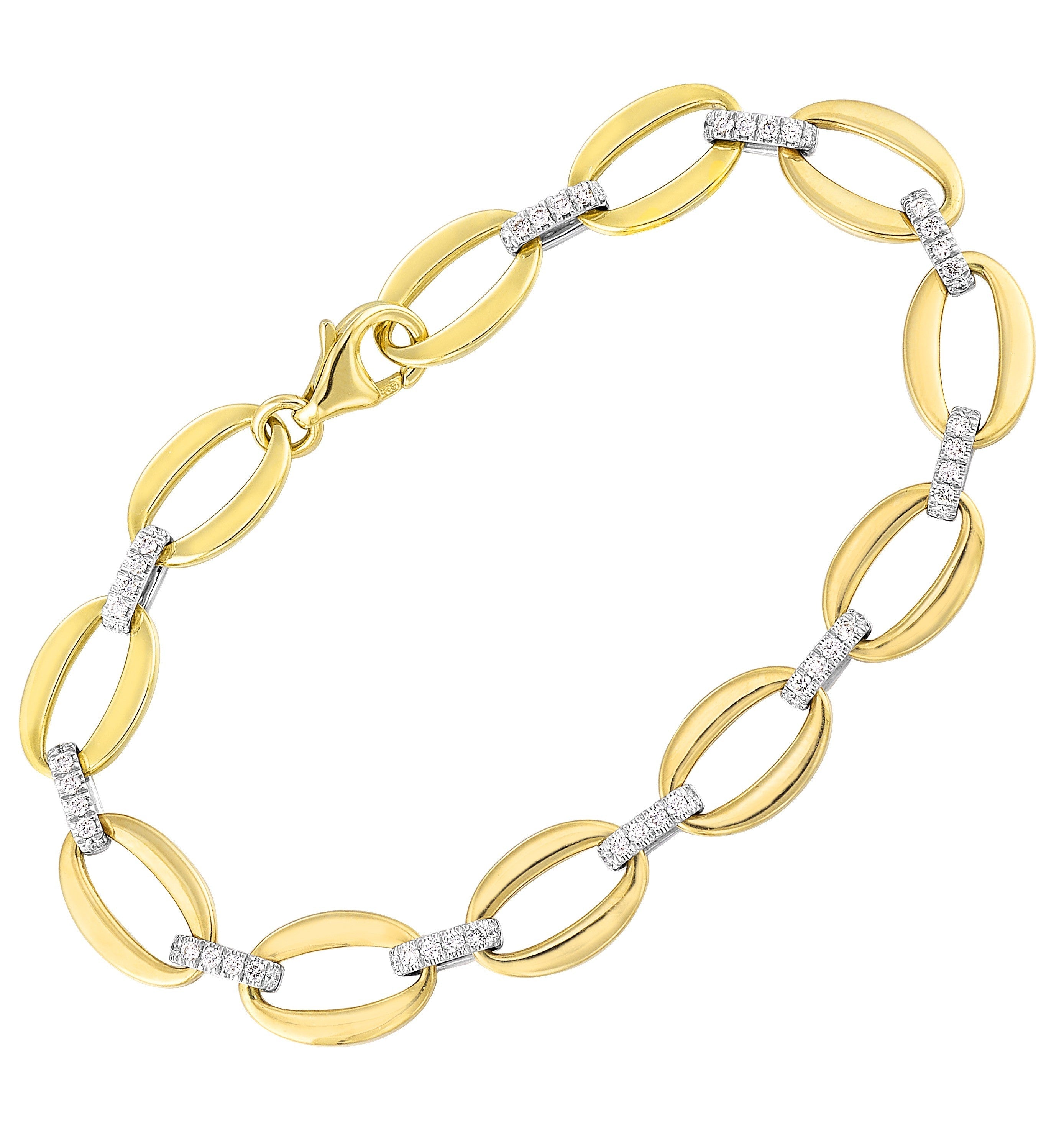14Kt White Yellow Gold Diamond 1/2Ctw Bracelet