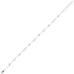 14Kt White Gold Diamond 1/5Ctw & Pearl 1Ctw Bracelet