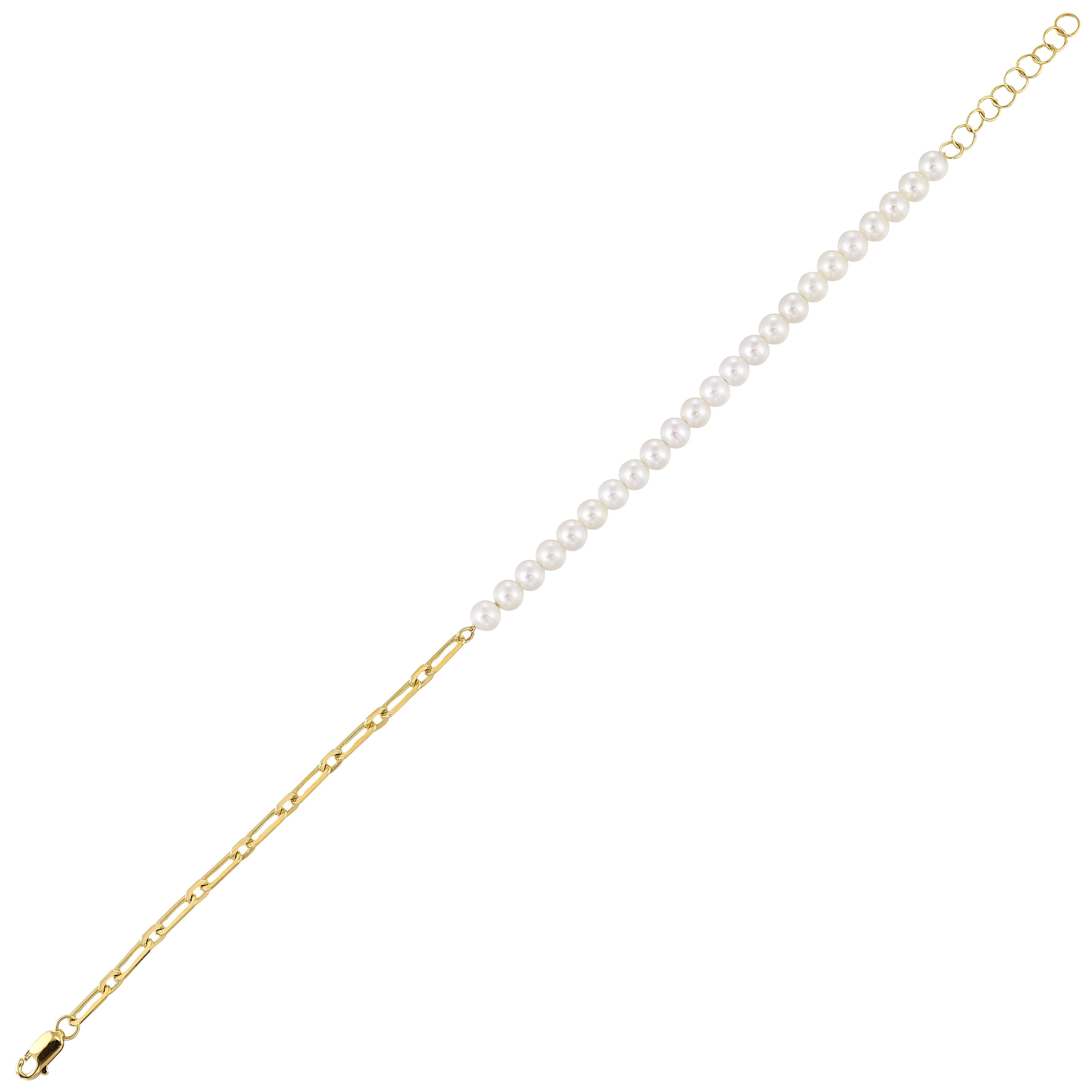 14Kt Yellow Gold Pearl Bracelet