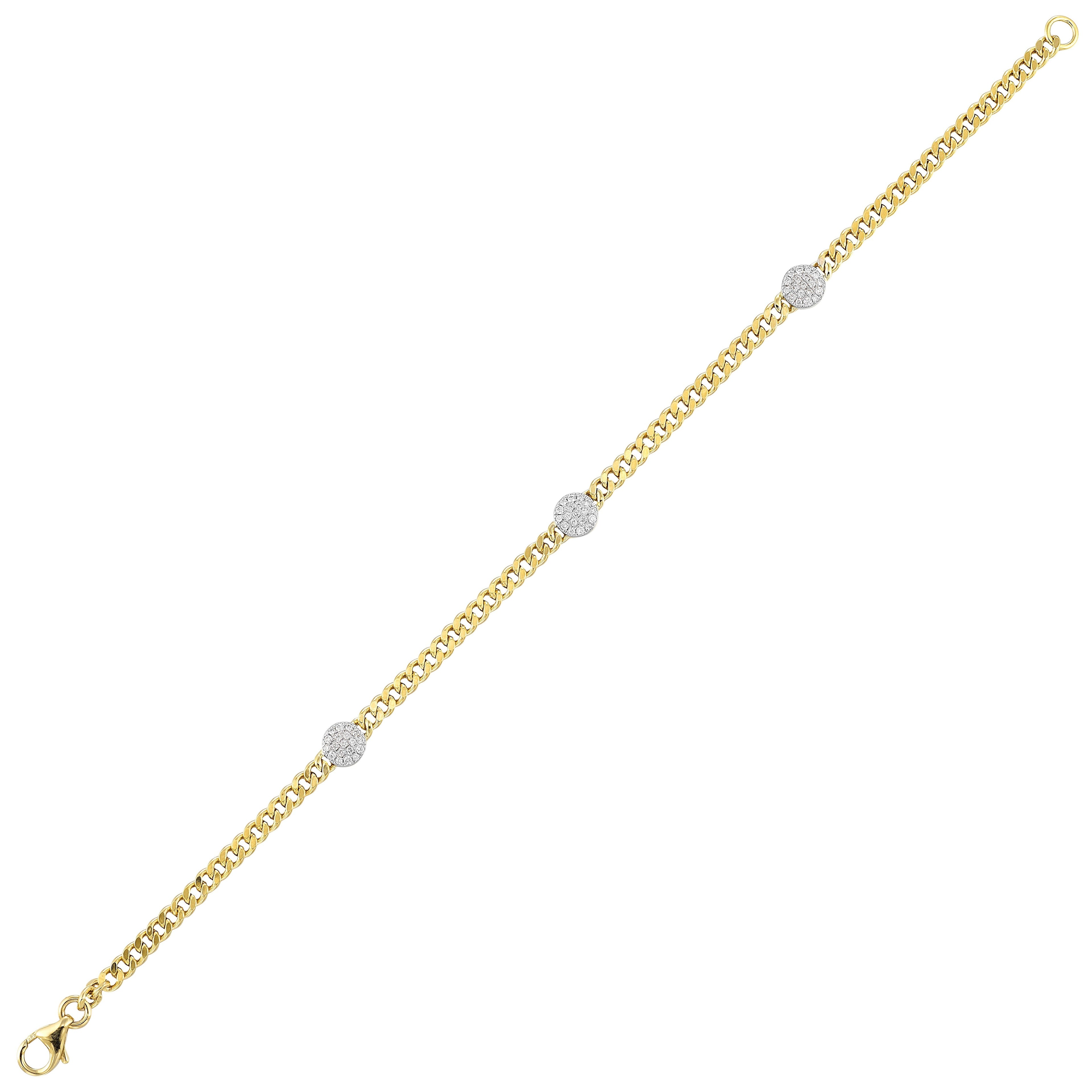 14Kt Yellow Gold Diamond 1/6Ctw Bracelet