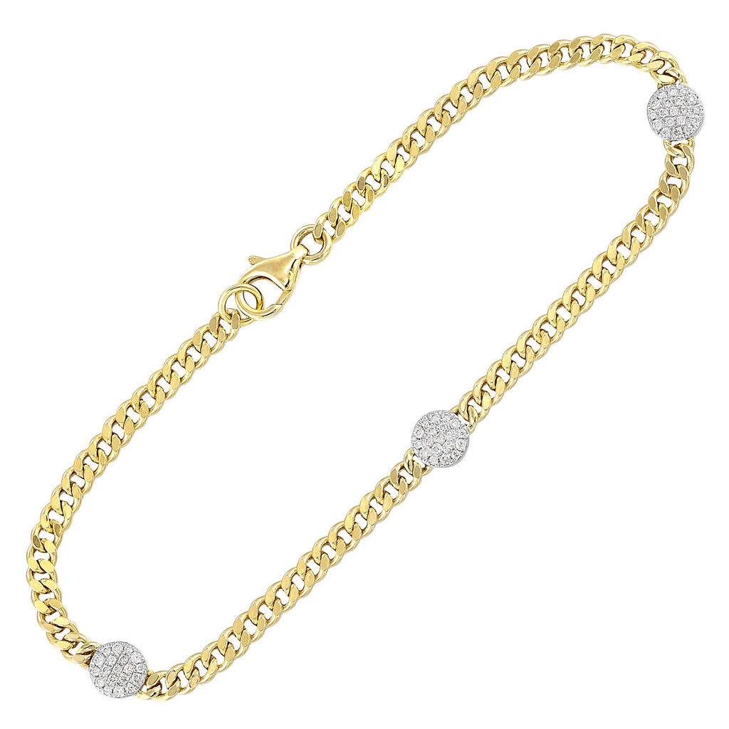 14Kt Yellow Gold Diamond 1/6Ctw Bracelet