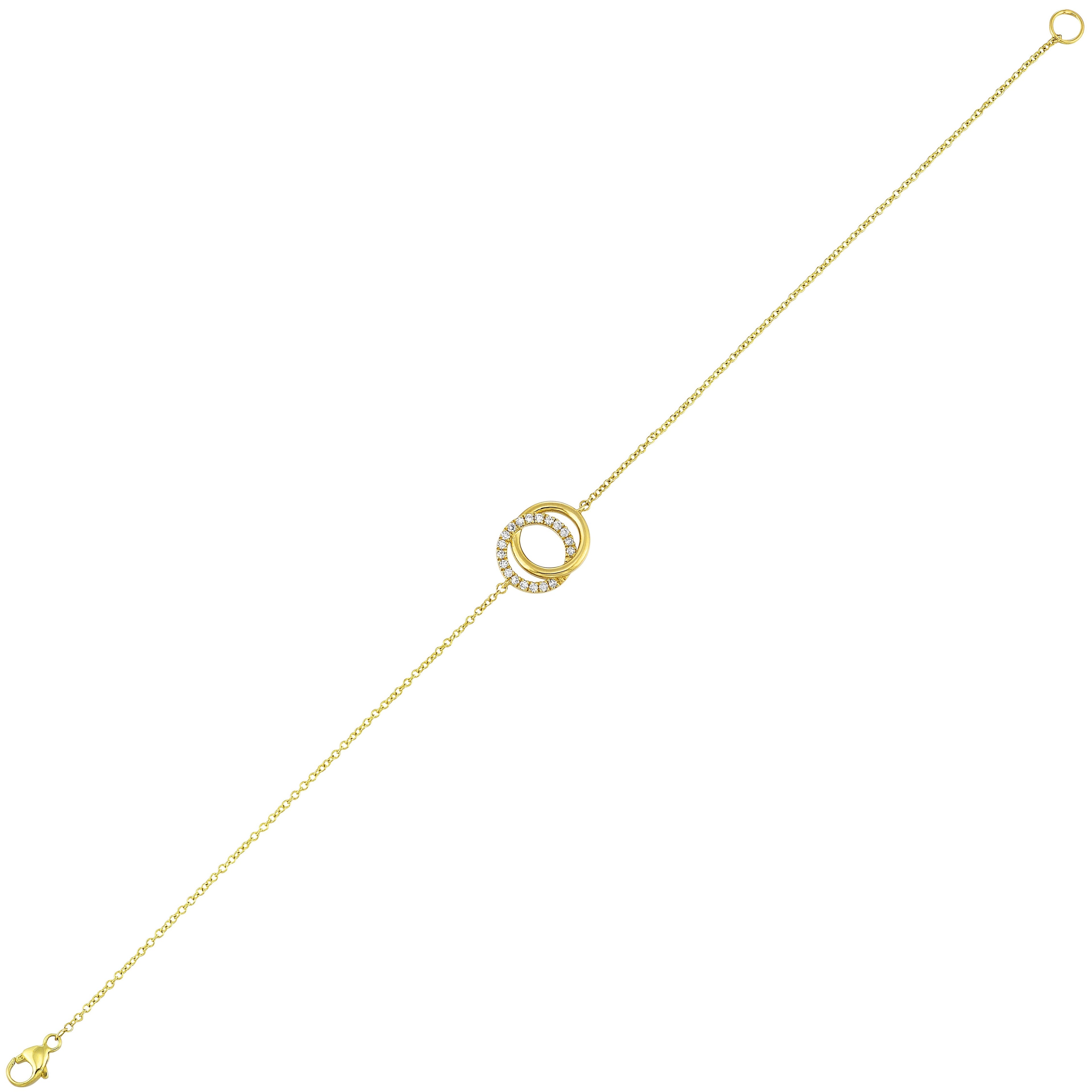 14Kt Yellow Gold Diamond 1/10Ctw Bracelet