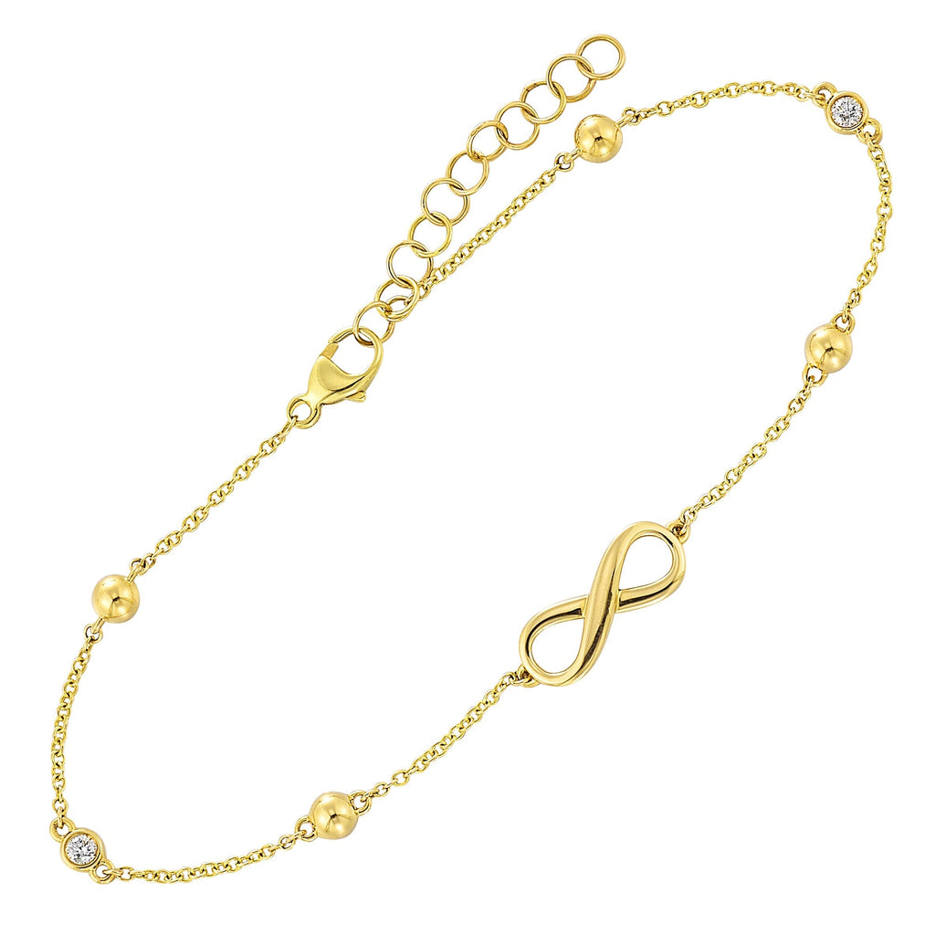 14Kt Yellow Gold Diamond 1/20Ctw Bracelet