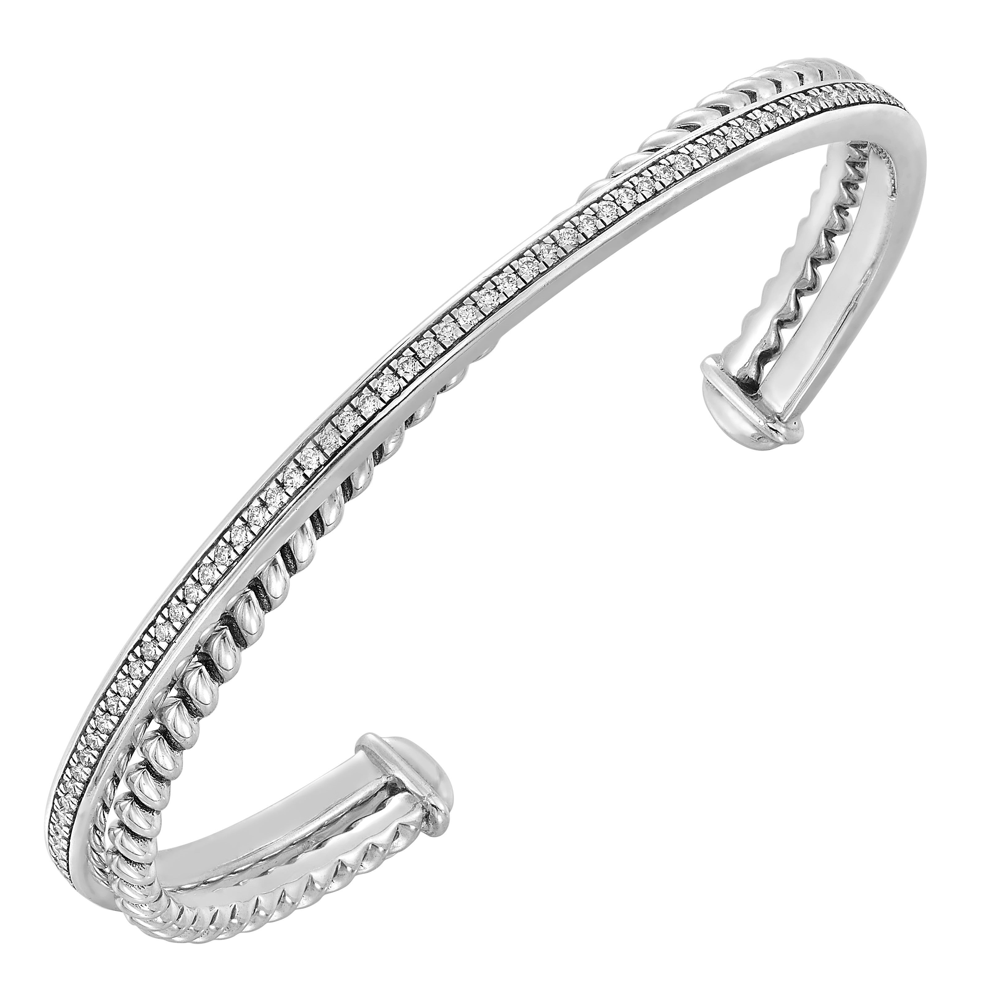 Silver Diamond 1/2Ctw Bangle
