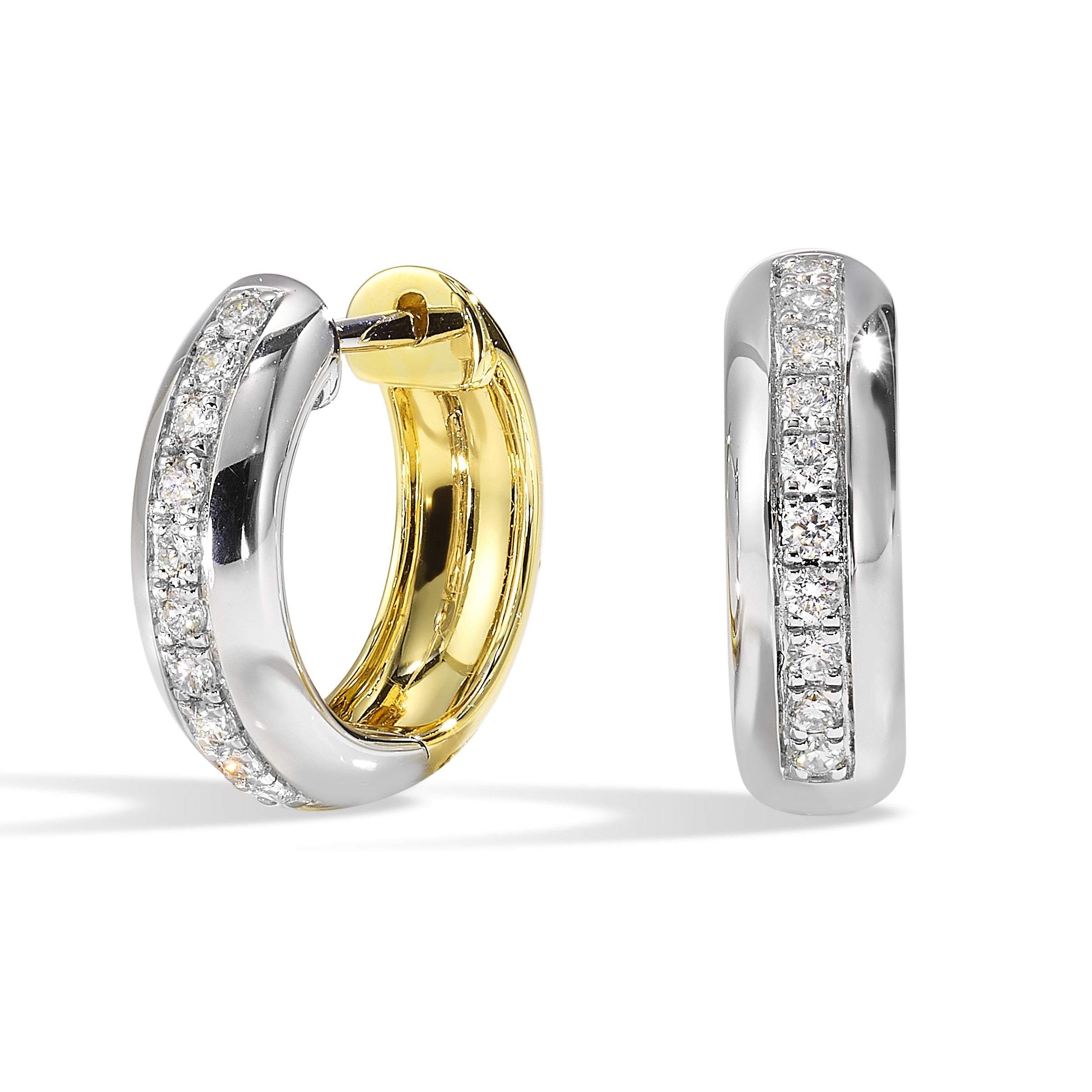 14Kt White Yellow Gold Diamond 1/4Ctw Earring