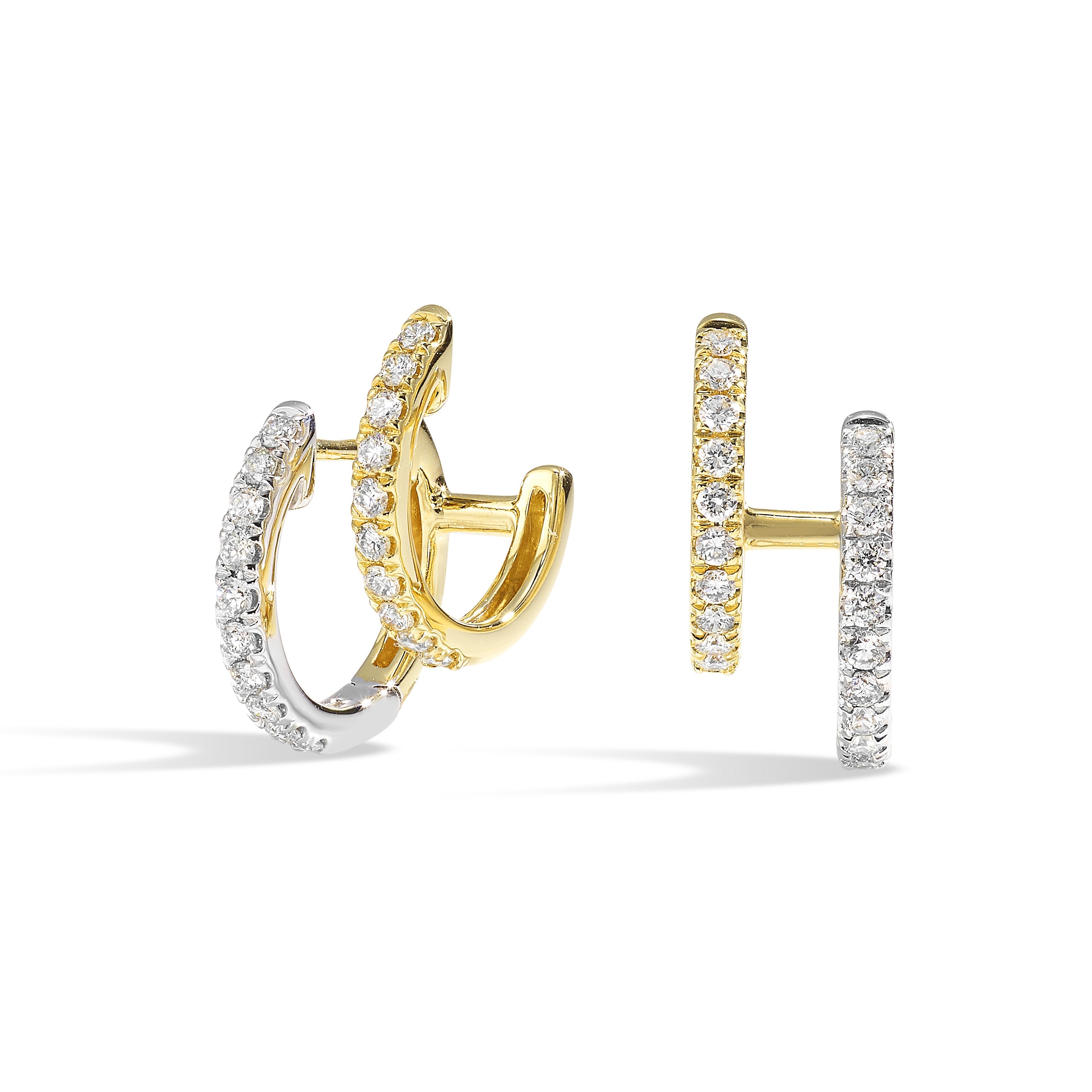 14Kt White Yellow Gold Diamond 1/2Ctw Earring