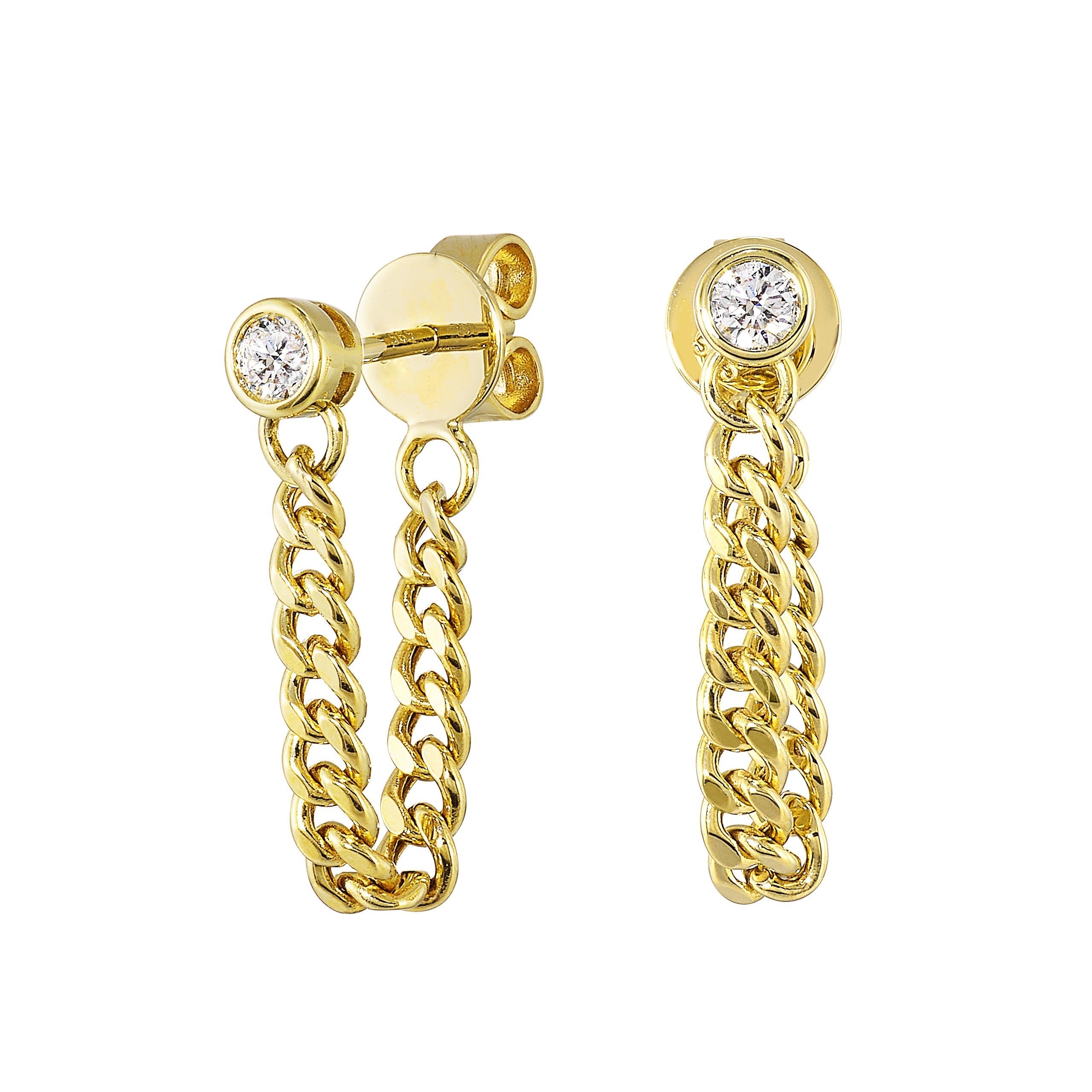 14Kt Yellow Gold Diamond 1/6Ctw Earring
