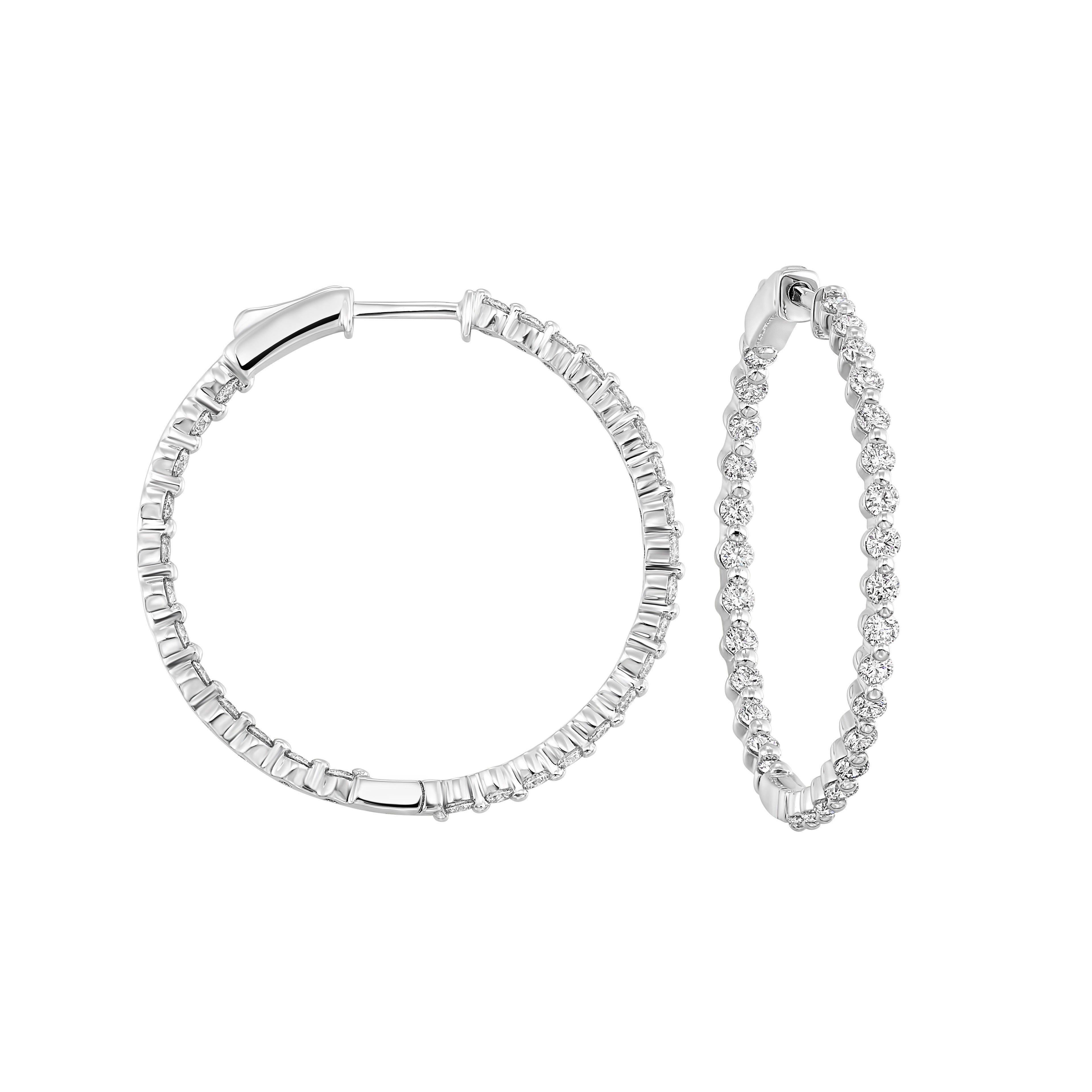 14Kt White Gold Diamond 1 1/2Ctw Earring