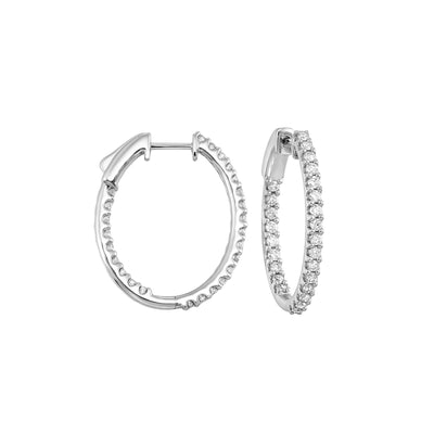 14Kt White Gold Diamond 1Ctw Earring