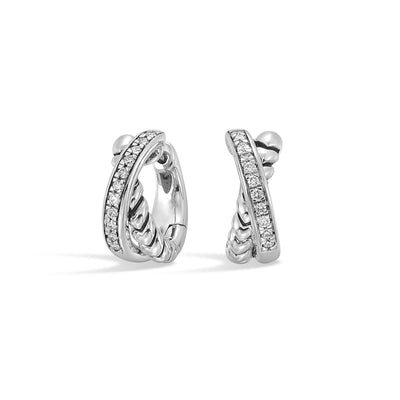 Silver White Diamond 1/5Ctw Earring