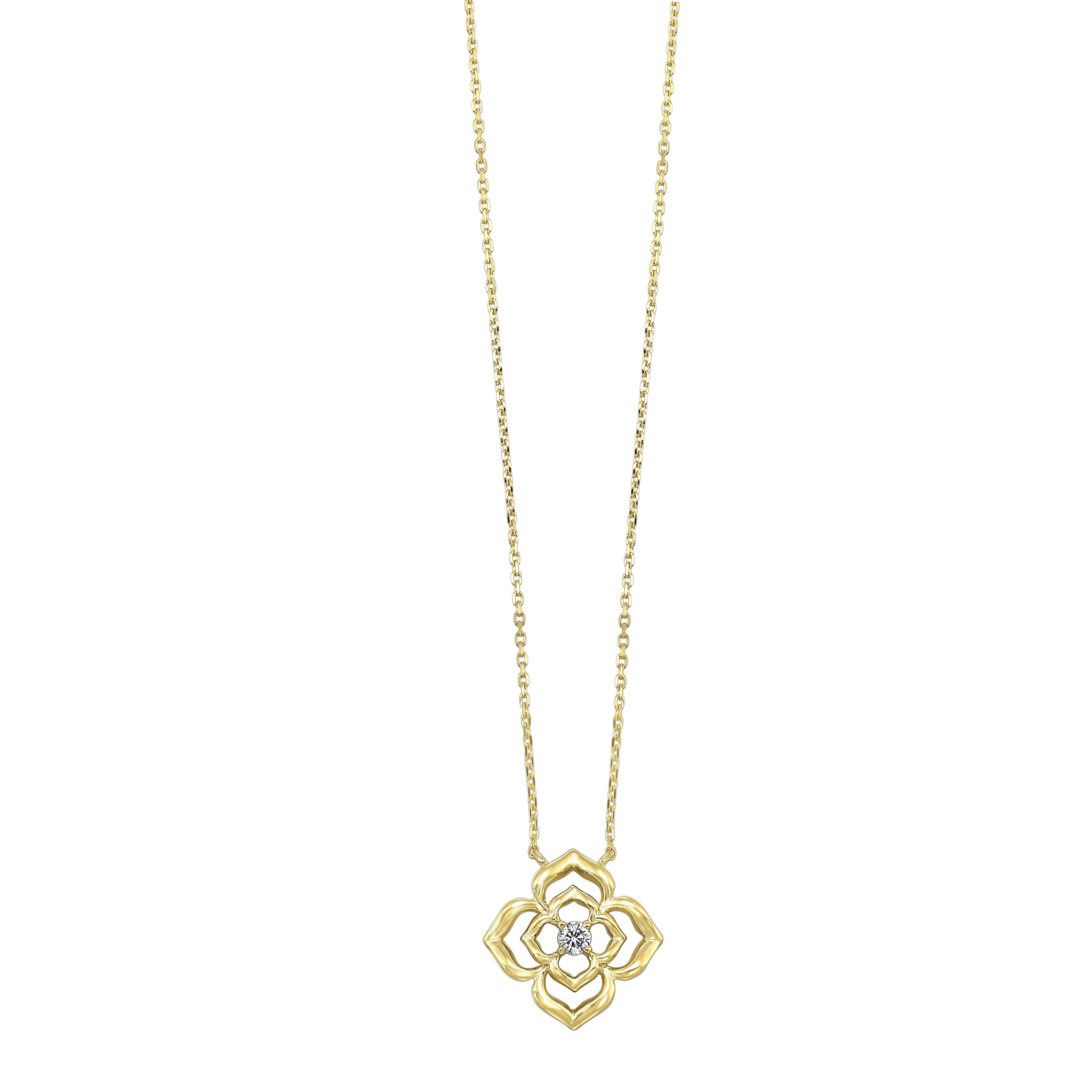 14Kt Yellow Gold Diamond 1/20Ctw Necklace