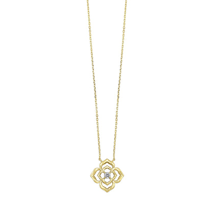14Kt Yellow Gold Diamond 1/20Ctw Necklace