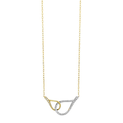 14Kt White Yellow Gold Diamond 1/8Ctw Necklace