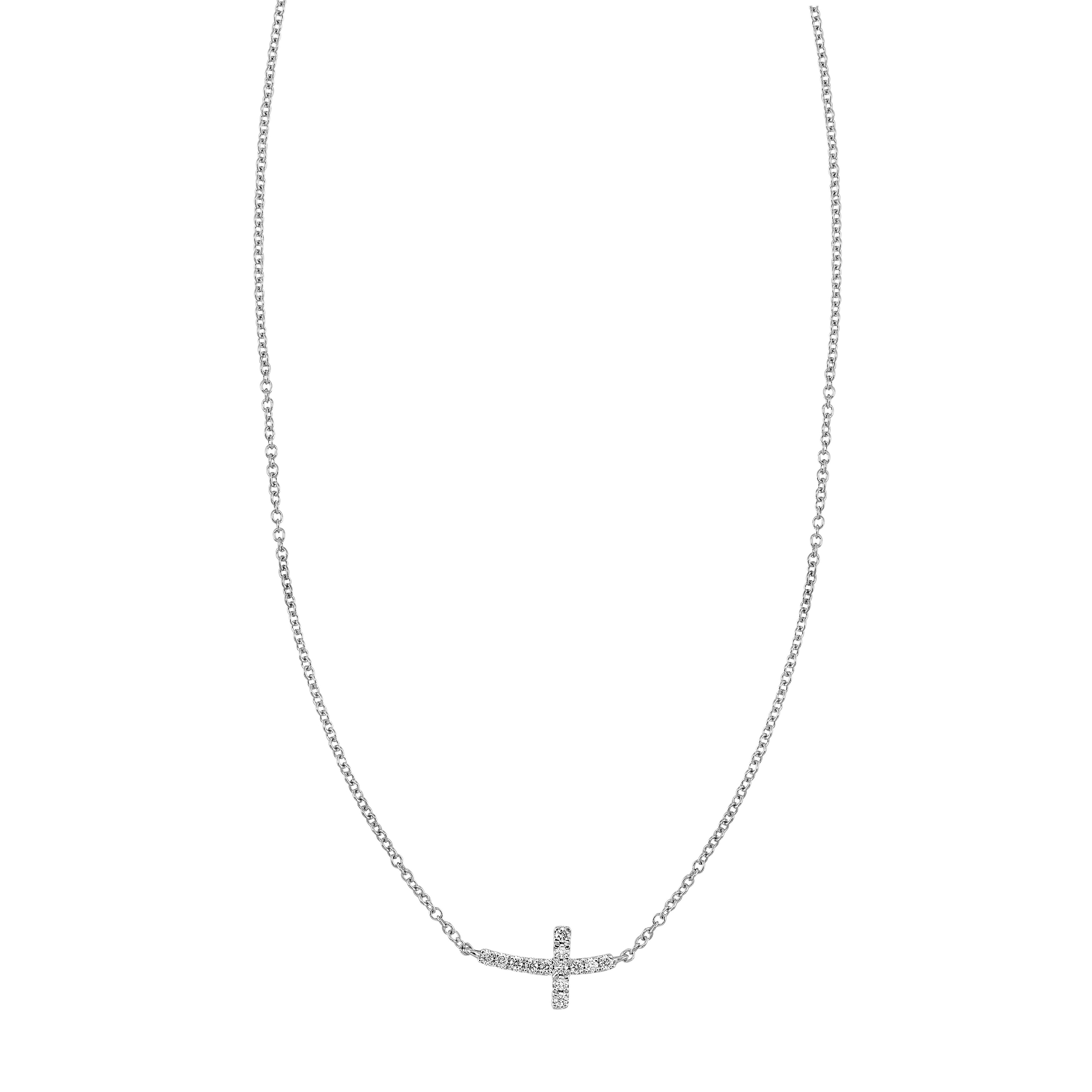 14Kt White Gold Diamond 1/15Ctw Necklace