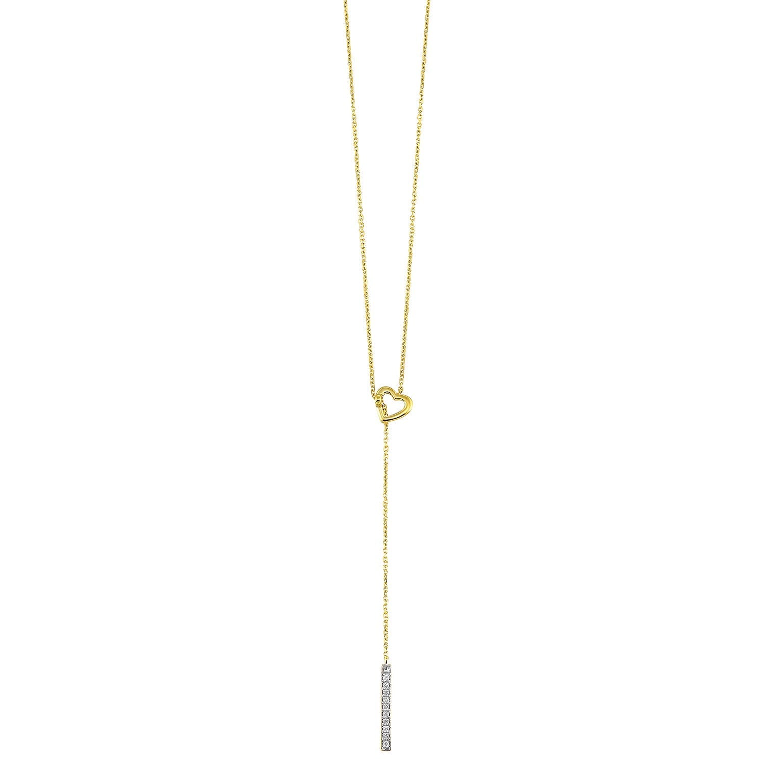 14Kt Yellow Gold Diamond 1/20Ctw Necklace