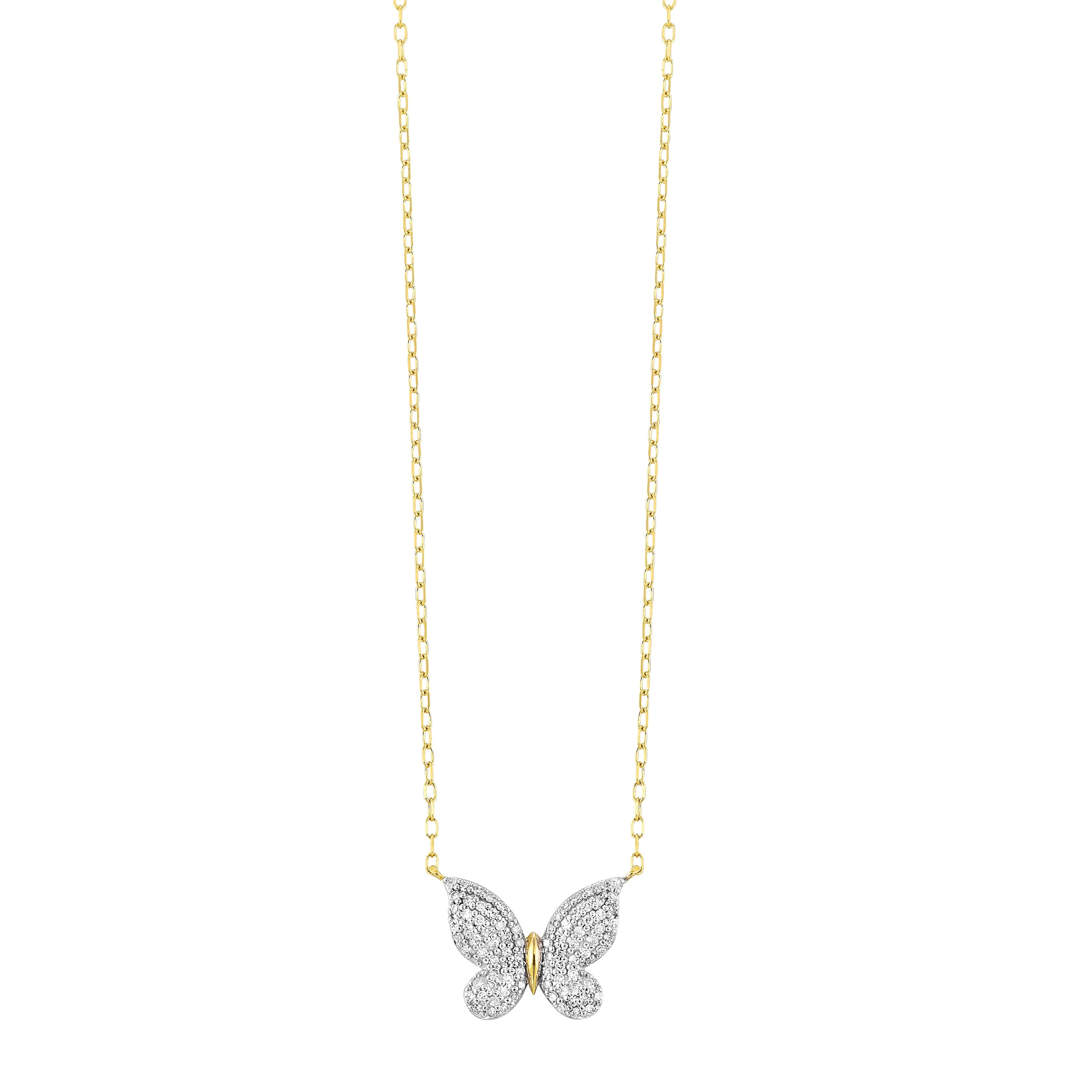 14Kt Yellow Gold Diamond 1/5Ctw Necklace
