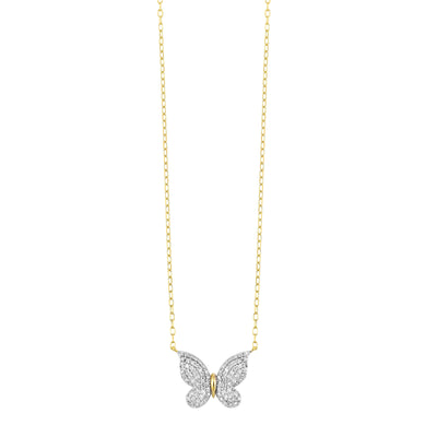 14Kt Yellow Gold Diamond 1/5Ctw Necklace
