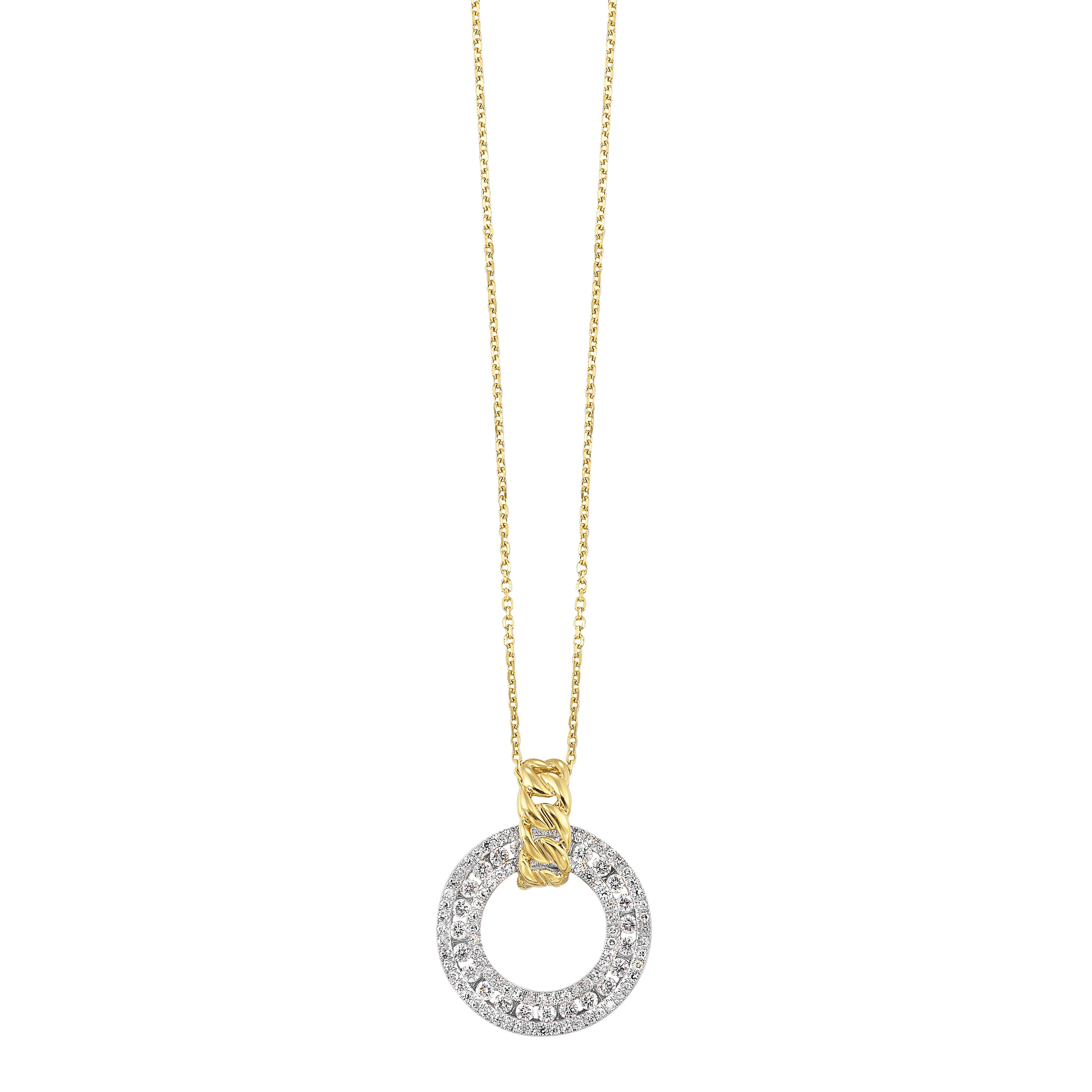 14Kt White Yellow Gold Diamond 1/2Ctw Pendant