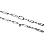 UN26 - Italian Chain Brushed Gunmetal Paper Clip Necklace  -  24"