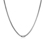 UN27 - Italian Chain Brushed Gunmetal Box Chain Necklace  -  18"