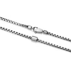 UN27 - Italian Chain Brushed Gunmetal Box Chain Necklace  -  18"