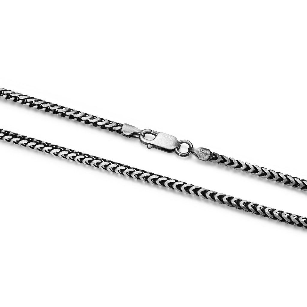 UN29 - Italian Chain Brushed Gunmetal Franco Chain Necklace  -  22"