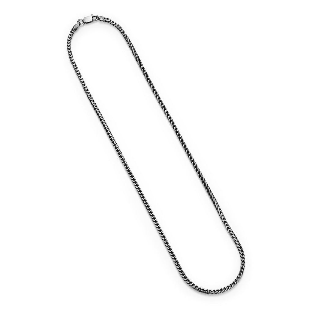 UN29 - Italian Chain Brushed Gunmetal Franco Chain Necklace  -  22"