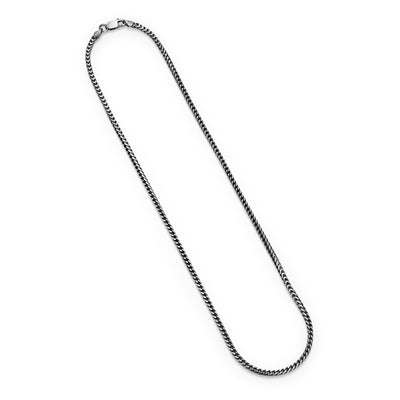 UN29 - Italian Chain Brushed Gunmetal Franco Chain Necklace  -  22"