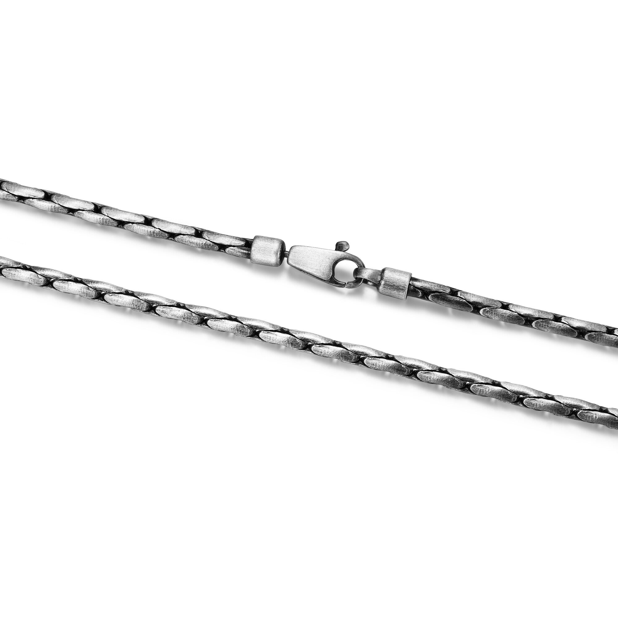UN30 - Italian Chain Brushed Gunmetal Boston Chain Necklace  -  20"