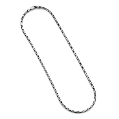 UN30 - Italian Chain Brushed Gunmetal Boston Chain Necklace  -  20"