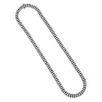 UN32 - Italian Chain Rhodium Plated Oval Curb Necklace with Push Lock  -  22"