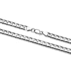 UN34 - Italian Chain Rhodium Plated Square Curb Necklace  -  22"