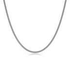 UN3520 - Italian Chain Rhodium Plated Curb Necklace  -  20"