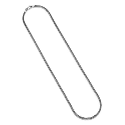 UN3520 - Italian Chain Rhodium Plated Curb Necklace  -  20"