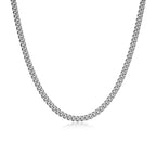 UN36 - Italian Chain Rhodium Plated Curb Necklace  -  22"