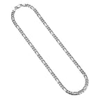 UN37 - Italian Chain Rhodium Plated Figaro 3+1 Necklace  -  20"