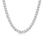 UN38 - Italian Chain Rhodium Plated Marine Necklace  -  22"