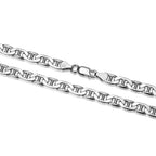 UN38 - Italian Chain Rhodium Plated Marine Necklace  -  22"