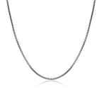 UN3920G - Italian Chain Brushed Gunmetal Round Box Chain Necklace  -  20"