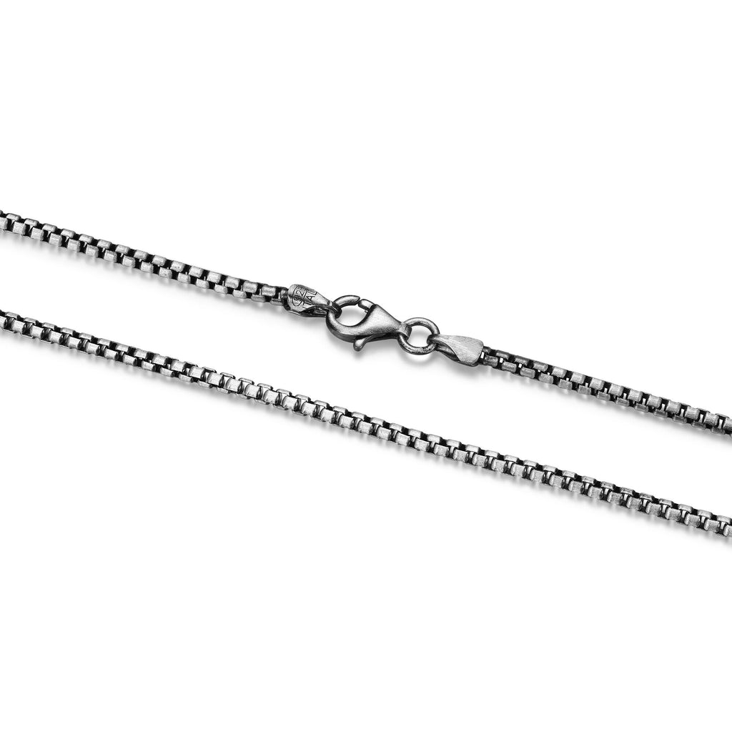 UN3920G - Italian Chain Brushed Gunmetal Round Box Chain Necklace  -  20"