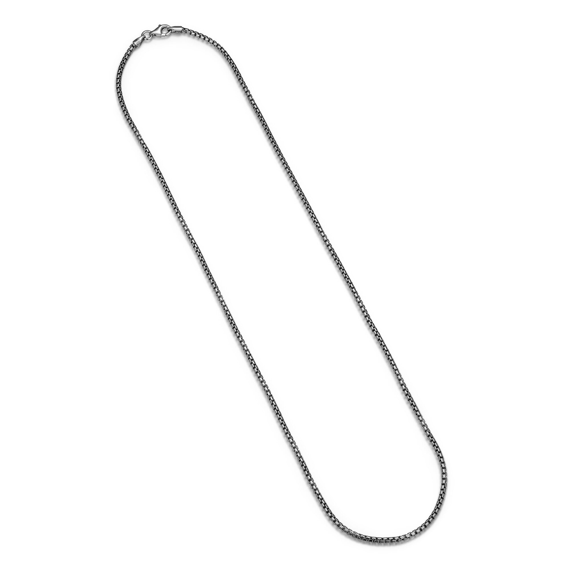 UN3920R - Italian Chain Rhodium Plated Round Box Chain Necklace  -  20"