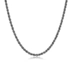 UN40 - Italian Chain Rhodium Plated Silk Rope Necklace  -  24"