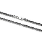 UN40 - Italian Chain Rhodium Plated Silk Rope Necklace  -  24"