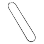 UN40 - Italian Chain Rhodium Plated Silk Rope Necklace  -  24"