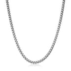 UN0002L - Italian Chain Rhodium Plated 4 - Side Franco Chain Necklace  -  24"