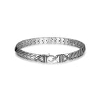 UB08 - Chevron Rhodium Plated Sterling Silver Arrowhead Link Bracelet