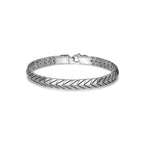 UB08 - Chevron Rhodium Plated Sterling Silver Arrowhead Link Bracelet